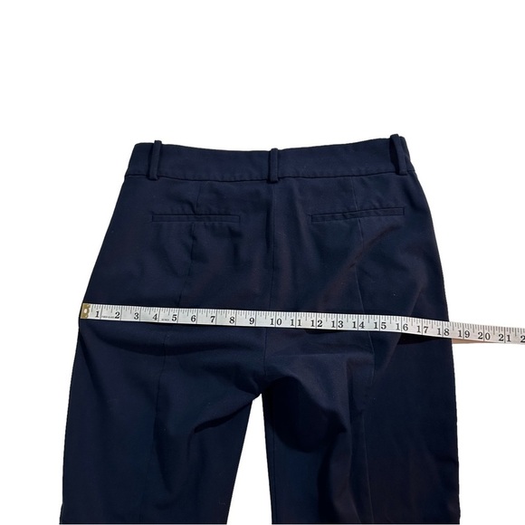 J. Crew Mercantile Women Navy Flat Front Pants Sz 6x26 Cropped Career Stretch - Picture 11 of 13